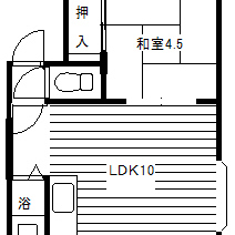 エステート44　２０１号::間取り図(1)